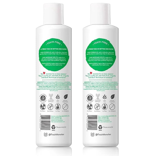 Fresh Monster 2-in-1 Kids Shampoo & Conditioner, Toxin-Free, Hypoallergenic, Tear-free Shampoo & Conditioner for Kids, Wat...