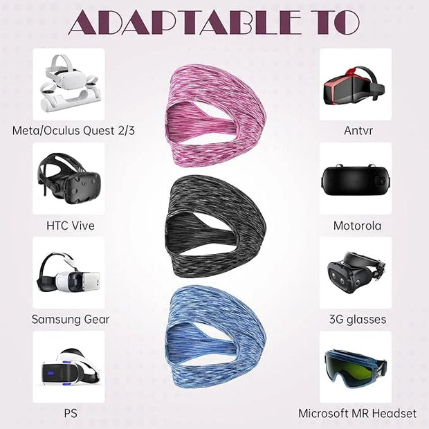 3 Pcs Adjustable VR Eye Mask Breathable VR Sweat Band Eye Face Cover Breathable Sweat Mask Comfortable VR Eye Mask Cover F...
