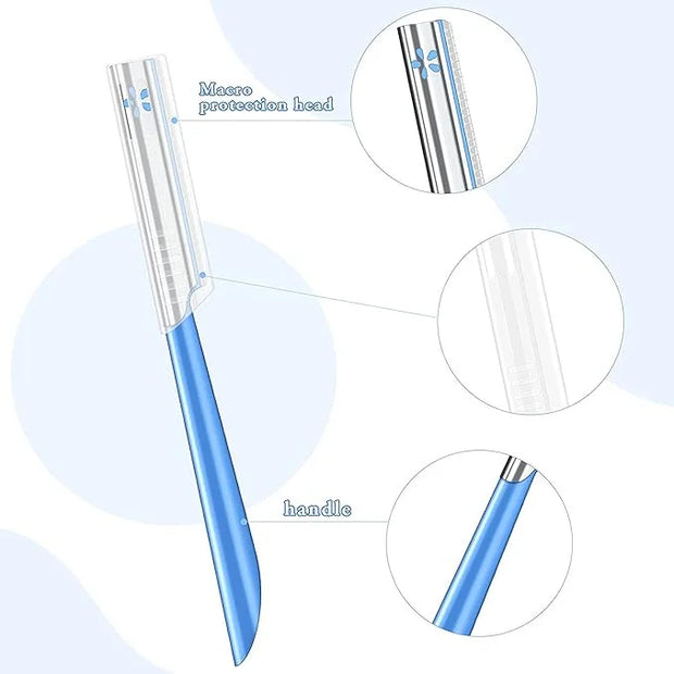 Women Facial Razor for Hair Removal - Dermaplaning Tool Peach Fuzz Trimmer, Fine Hair Remover Eyebrow Razors and Dermaplan...