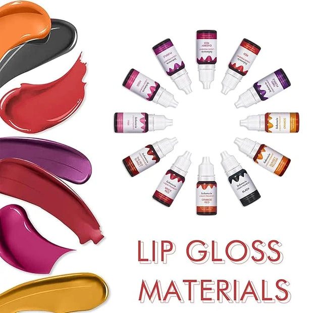 BONNIE CHOICE 12 Colors Liquid Lip Gloss Pigment Set, DIY Lipstick Liquid Pigment for Set Making Lip Gloss, DIY Lip Cosmet...