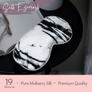 Celestial Silk Mulberry Silk Sleep Eye Mask with Adjustable Elastic Strap (Normal - Adjustable, White Marble) - Product Image