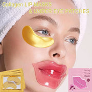 30 Pairs Lip Masks & Eye Mask for Mothers Day Gifts, 24K Gold Gel Under Eye Patches for Puffy Eyes, Crystal Collagen Moist...