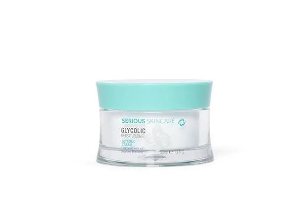 Serious Skincare Glycolic Skin Renewal Set - Retexturizing Serum - Facial Moisture Cream - Face Wash Cleanser - Balancing ...
