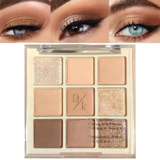 Eyeshadow Palette Makeup- 9 Colors Eyeshadow Palette Matte Shimmer Korean Natural Eye Shadow palettes Highly Pigmented Nat...
