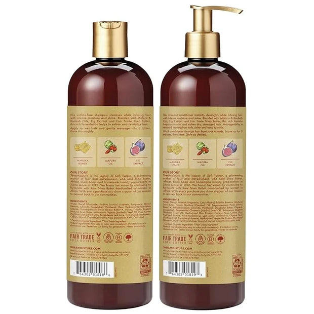 Shea Moisture Shampoo & Conditioner Set – Intensive Hydration Hair Care Formulas with Manuka Honey & Mafura Oil for Extra ...
