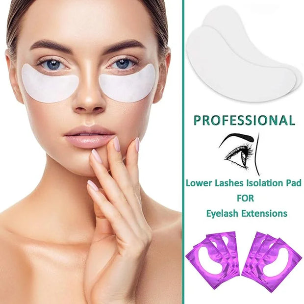 50 Pair Under Eye Pads, Eyelash Extension Lint Free Gel Patches for Beauty Salon False Eyelash Extensions Grafting (purple...