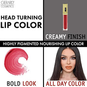Gerard Cosmetics Color Your Smile Lip Gloss Salmon, Super Pigmented Peach Lip Gloss with LED Light and Mirror, Shiny Finis...