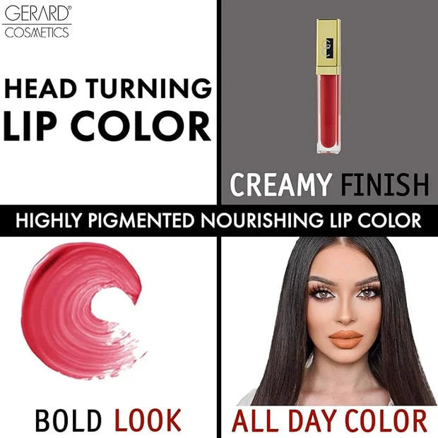 Gerard Cosmetics Color Your Smile Lip Gloss Salmon, Super Pigmented Peach Lip Gloss with LED Light and Mirror, Shiny Finis...