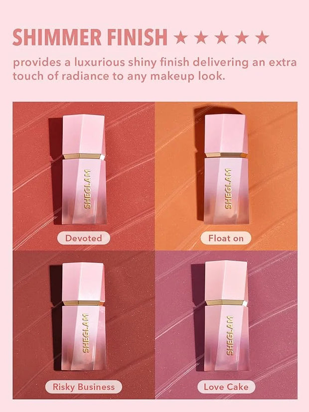 SHEGLAM Color Bloom Dayglow Liquid Blush Makeup for Cheeks Shimmer Finish - Float On - Product Image
