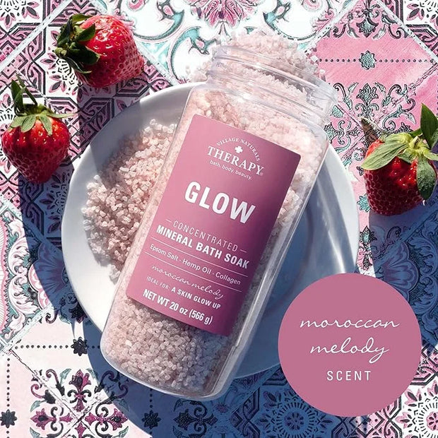 Village Naturals Therapy Glow Concentrated Mineral Bath Soak, Moroccan Melody Scent, 20 oz, Pack of 4 - Product Image