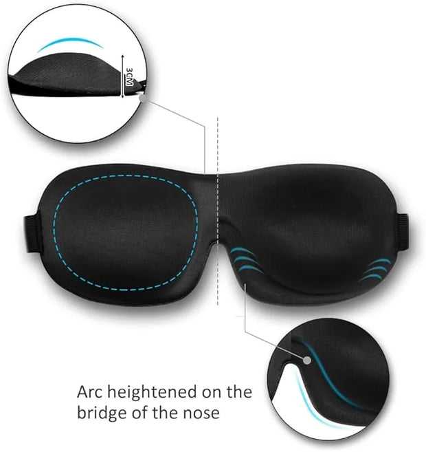Sleep Mask 2 Pack, Invisible Alar Deep Orbit 3D Eye Mask Ultra Lightweight & Comfortable Sleeping Mask for Side Sleeper, S...