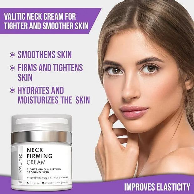 VALITIC Neck Cream for Tightening and Firming - Hyaluronic Acid, Retinol, and Vitamin C - Anti Aging Tightening & Lifting ...