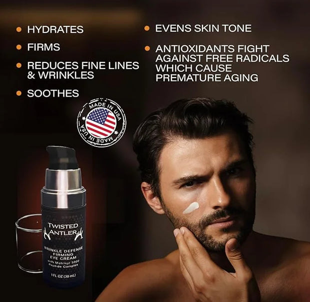 Wrinkle Defense Firming Eye Cream - Anti-aging Eye Cream with Matrixyl 3000 peptides, Hyaluronic Acid, Vitamin C & E, 30+ ...