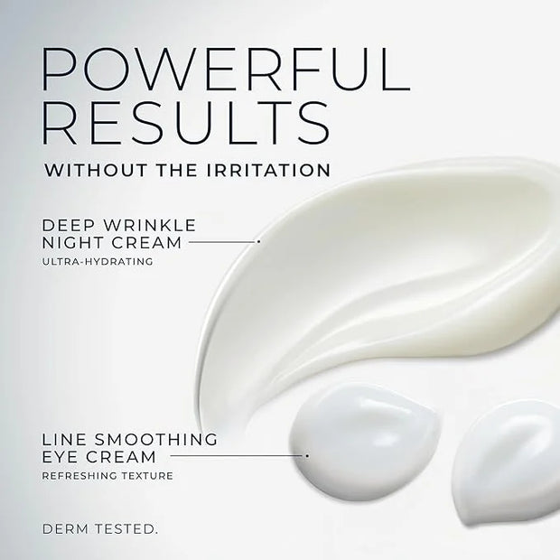 RoC Retinol Correxion Value Set Duo, Deep Wrinkle Anti-Aging Night Face Cream + Daily Under Eye Cream for Dark Circles & P...