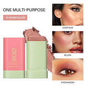 Multi-Use Makeup Blush Stick, Beauty Tinted Solid Blush Stick,Facial Contouring Highlight & Brighten Face Stick, Waterproo...