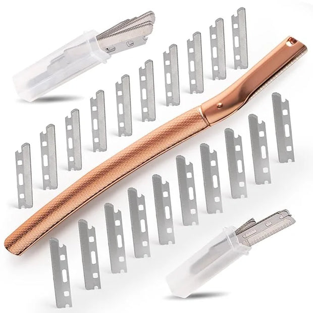 Dermaplane Razor for Women Face with 20PCS Blades,Professional Facial Razors for Peach Fuzz and Eyebrow Hair Removal,Stain...