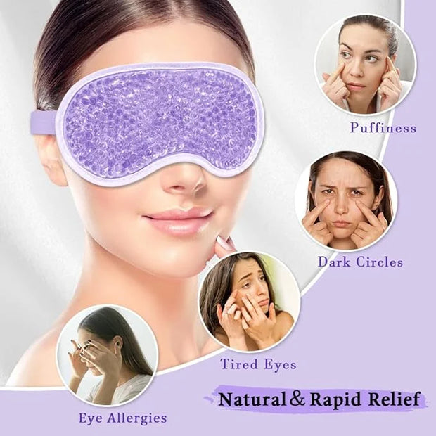 Cooling Eye Mask and Silky Sleep Mask 4 Packs for Man Women for Sleeping Frozen Ice Eye Mask Cold Warm Compress Dark Circl...