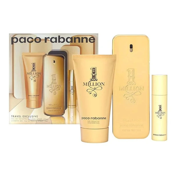 1 Million by Paco Rabanne Eau de Toilette Spray 100ml, Shower Gel 75ml & Eau de Toilette Spray 10ml - Product Image