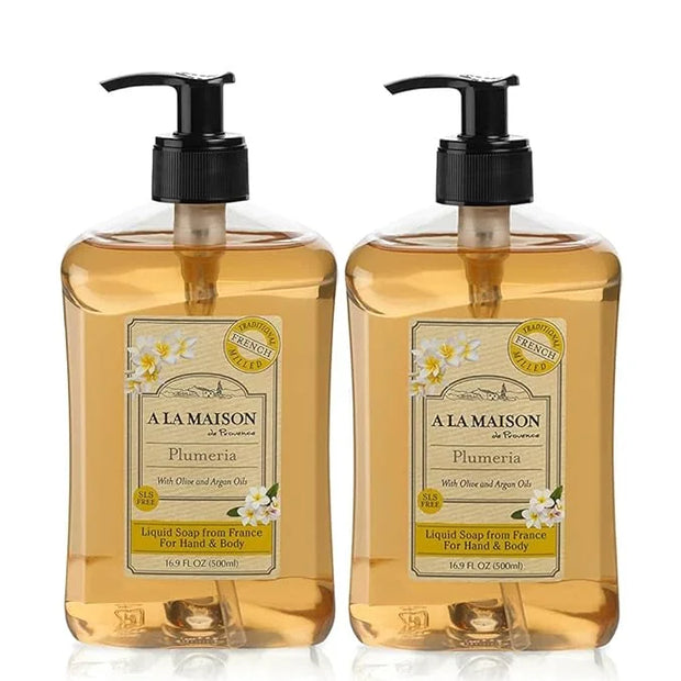 A LA MAISON French Liquid Hand Soap, Plumeria - Natural Hand Wash Made with Essential Oils - Biodegradable, Plant-Based, V...