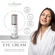 Brilliant Restoring Probiotic Eye Cream – Under Eye Cream with Caffeine, Green Tea, Hyaluronic Acid, Botanical Ingredients...