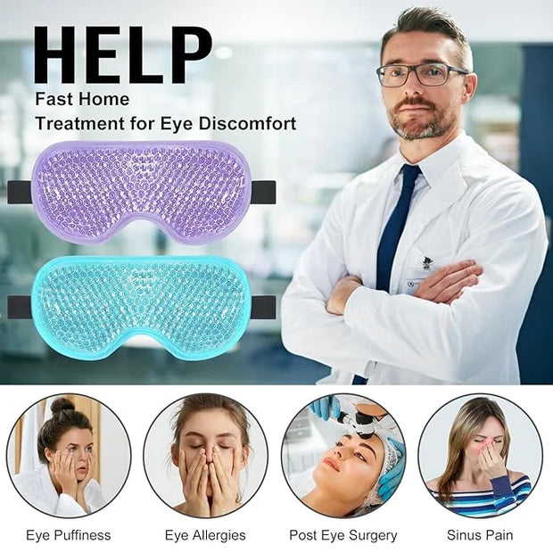 BeeVines Gel Eye Masks & Silk Sleep Mask - Product Image