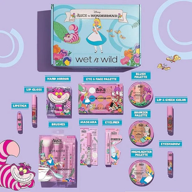 wet n wild Alice in Wonderland PR Box - Makeup Set with Versatile Brushes, Buildable & Blendable Palettes, Vibrant Colors,...