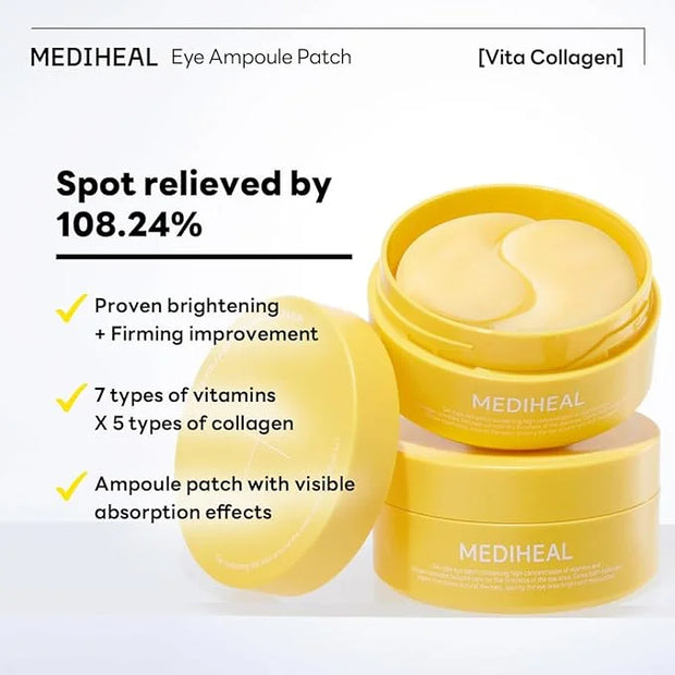 Mediheal Vita Collagen Under Eye Patches & Madecassoside Blemish Toner Pad for Daily Blemish Care - Product Image