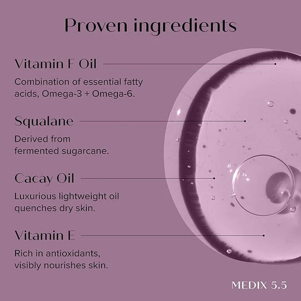 MEDIX Body & Face Moisturizer 20% Vitamin F Oil Body Booster & Face Serum | Concentrated Vitamin F + Vitamin E Oil Skin Ca...