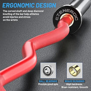 47" Olympic EZ Curl Bar 500-lbs Capacity Steel 2" Barbell - Product Image
