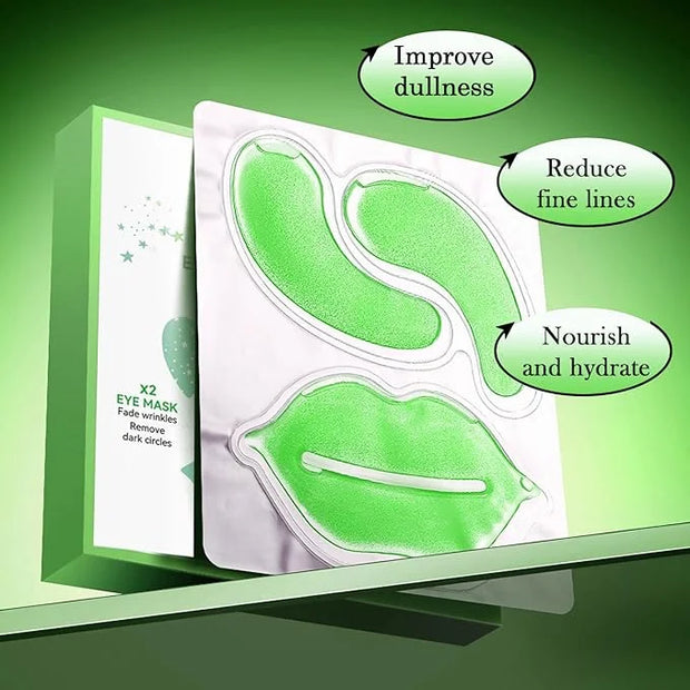 20 Pair Rose + 10 Pair Aloe Vera Under Eye Mask & Lip Mask Skincare Set, Lip Patches & Under Eye Patches for Puffy Eyes, D...