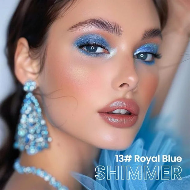 evpct Royal Blue Shimmer Cream Eye Shadow Brightener Sticks Set for Eyes, Blue Shimmery Matte Pencil Eye shadow Applicator...