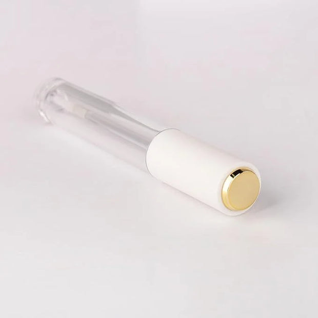 COSIDEA 10pcs Empty Round 4ml 0.13oz lip gloss tubes with soft silicon tip wand Gold white lid Lipgloss tube containers fo...