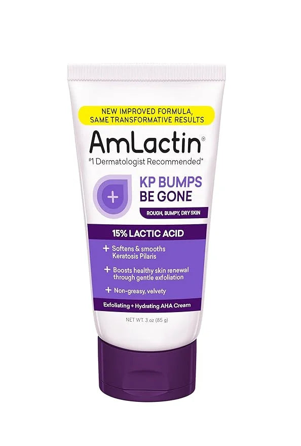 AmLactin KP Bumps Be Gone - 3 oz Keratosis Pilaris Moisturizing Cream with 15% Lactic Acid - Exfoliator and Moisturizer fo...