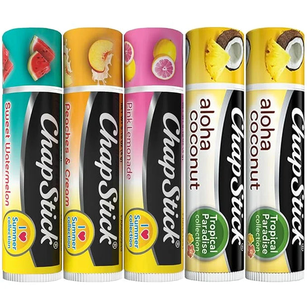 ChapStick Lip Care Bundle - I Love Summer Collection + Aloha Coconut Lip Balm, 0.15 Oz Ea (5 Piece Set) - Product Image
