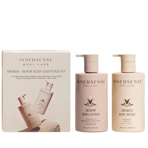INNERSENSE Organic Beauty - Awaken + Renew Body Essentials Set | Non-Toxic, Cruelty-Free, Clean Skincare (2 piece set) - P...