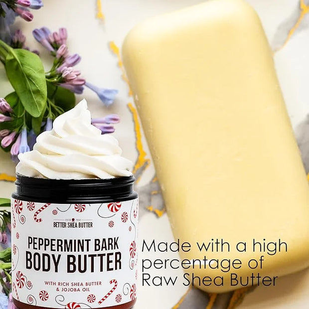 Peppermint Bark Whipped Body Butter | Limited Edition Christmas Lotion | Dry Skin Moisturizer with Shea Butter and Jojoba ...