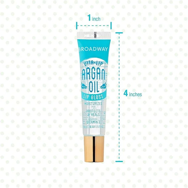 Ruby Kisses Broadway Vita-Lip Clear Lip Gloss (Argan Oil 6 Pack), Ultra-Hydrating & Soothing Formula with Multi-Vitamin Oi...
