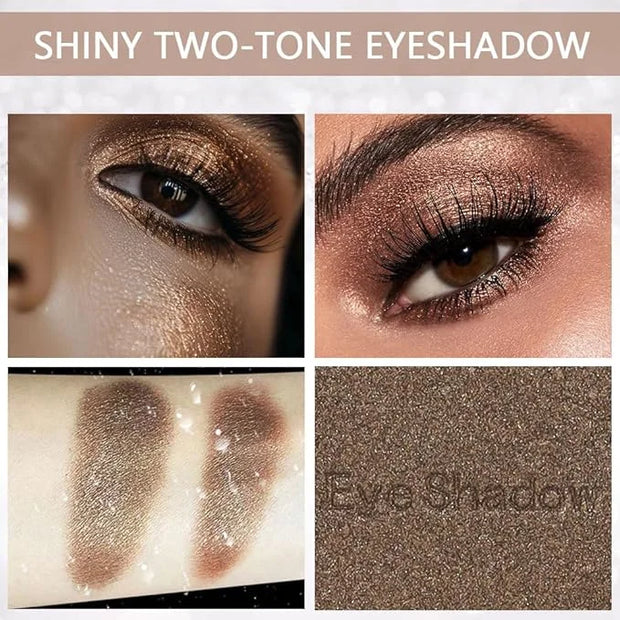 Double color eye shadow, Eyeshadows Creamy, high pigment eye makeup palette, matte shimmer metal eye shadow powder, Blenda...