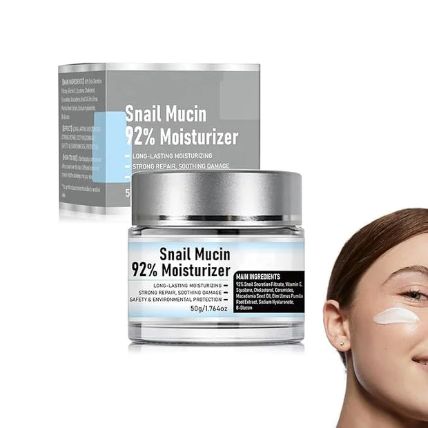 Snail Mucin 92% Moisturizer Daily Face Gel Cream, Hydrating Repair Face Gel Cream, Advanced Snail 92 All In One Cream for ...