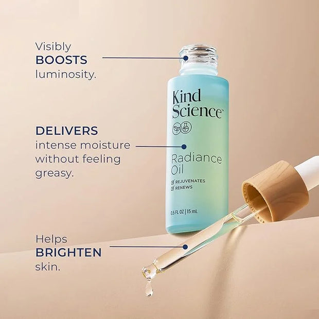 Kind Science Deluxe Kit - Skin Care by Ellen DeGeneres Full Size 5pc Set with Hydration Cream, Firming Serum, Radiance Oil...
