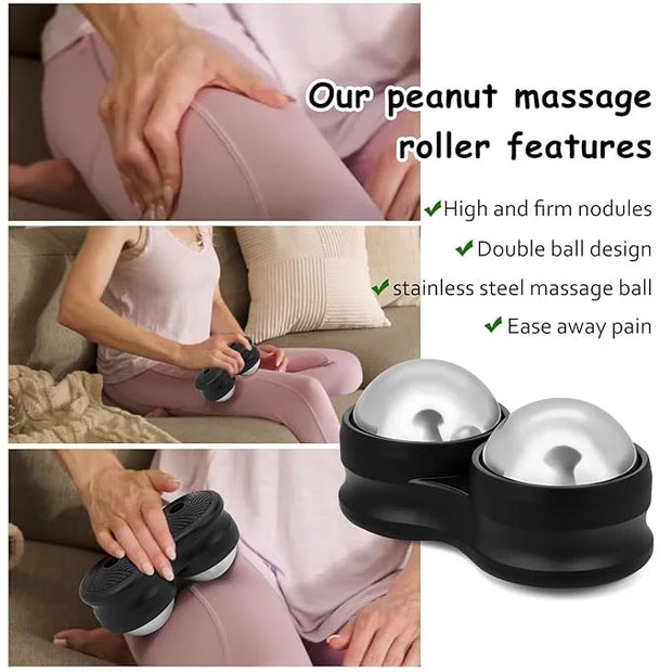 Jade Eye Mask, Facial Cooling Mask & Peanut Massage Roller Ball Cold - Double Ball Massage Tool for Reliefs Muscle Pain - ...