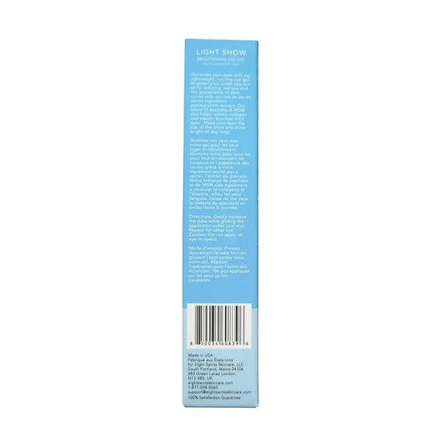 Eight Saints Light Show Brightening Eye Gel, Natural and Organic Anti Aging Cooling Eye Gel to Reduce Puffiness, Wrinkles ...