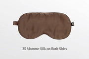 Premium Handcrafted 25 Momme Mulberry Silk Eye Mask for Sleeping (Chocolate) - Product Image