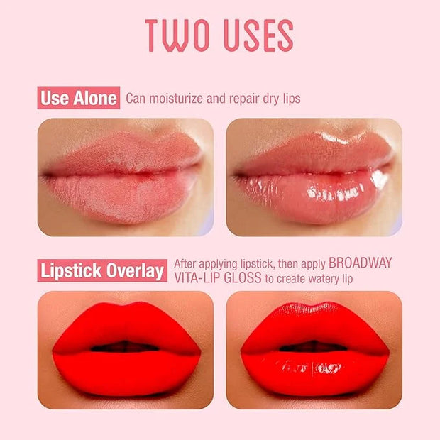 Ruby Kisses Broadway Vita-Lip Clear Lip Gloss (4 Pack Mint, Rosehip, Coconut Oil, Lip Oil Treatment), Ultra-Hydrating & So...
