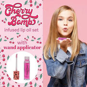 5pc Lip Oil Set - Cherry Bomb Lip Oils, Lip Healing Cherry Infused Lip Oil Collection with Precision Applicator Wand Every...