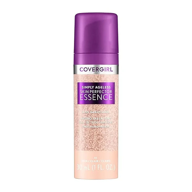 Covergirl Simply Ageless Skin Perfector Essence Foundation, 10 Fair, Tinted Skin Perfector, Skincare Makeup Hybrid, Sheer ...