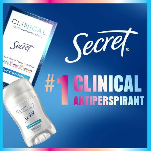 Secret Clinical Strength Antiperspirant Deodorant for Women, 3X Stress Protection, 72hr Sweat & Odor Protection, PH Balanc...