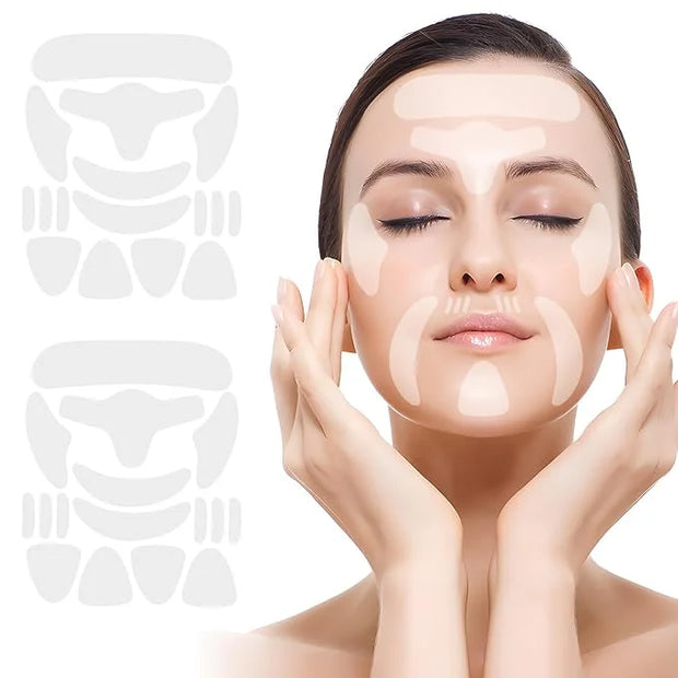 32 PCS Face Wrinkle Patches, Wrinkle Patches for Face Overnight, Silicone Face Lifting Tapes, Reduce Fine Lines Suitable f...
