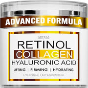 Retinol Cream for Face - Facial Moisturizer with Collagen and Hyaluronic Acid - Anti Aging Face Cream for Women and Men - ...