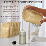 Terra Pure Spa Collection 1 Liter Conditioner Refill Bag For Soap Dispensers | Bulk Toiletries for Vacation Rentals, and H...
